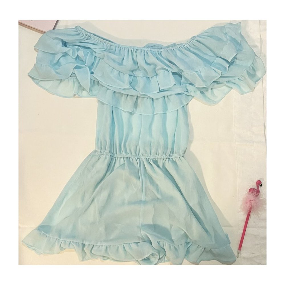 Aaron & Amber - Ruffled Baby Blue Dress (S)